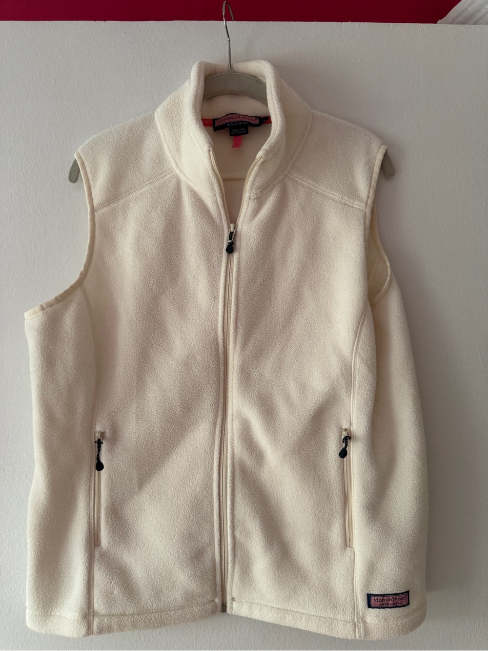 Vineyard Vines Cream Fleece Zip Vest